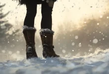 Collants polaires dans la neige