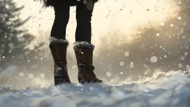 Collants polaires dans la neige