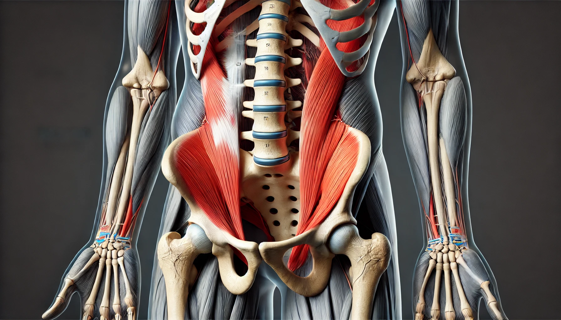 Psoas minor major et iliacus muscles